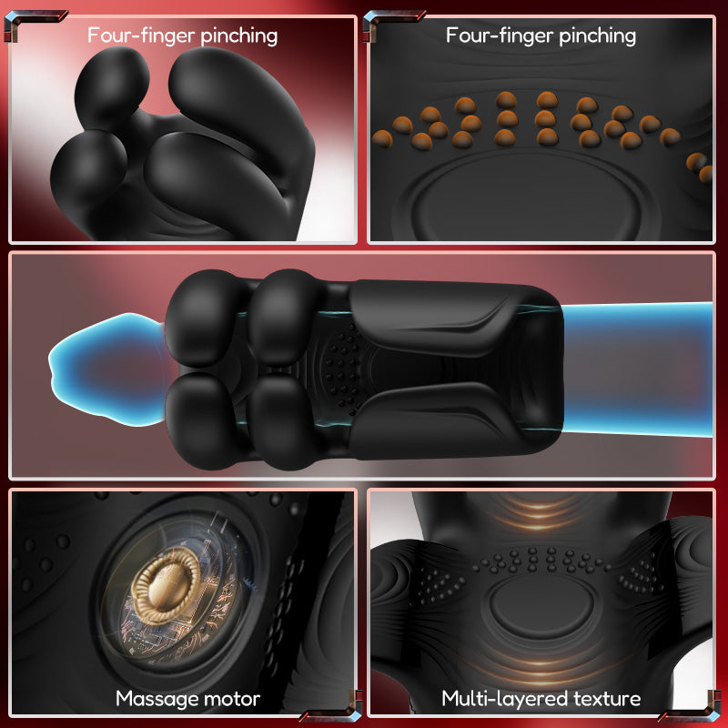 Acmejoy - Evans 10 Pinch Beating Finger Vibrations Penis Vibrator Male Glans Trainer Masturbation Cup