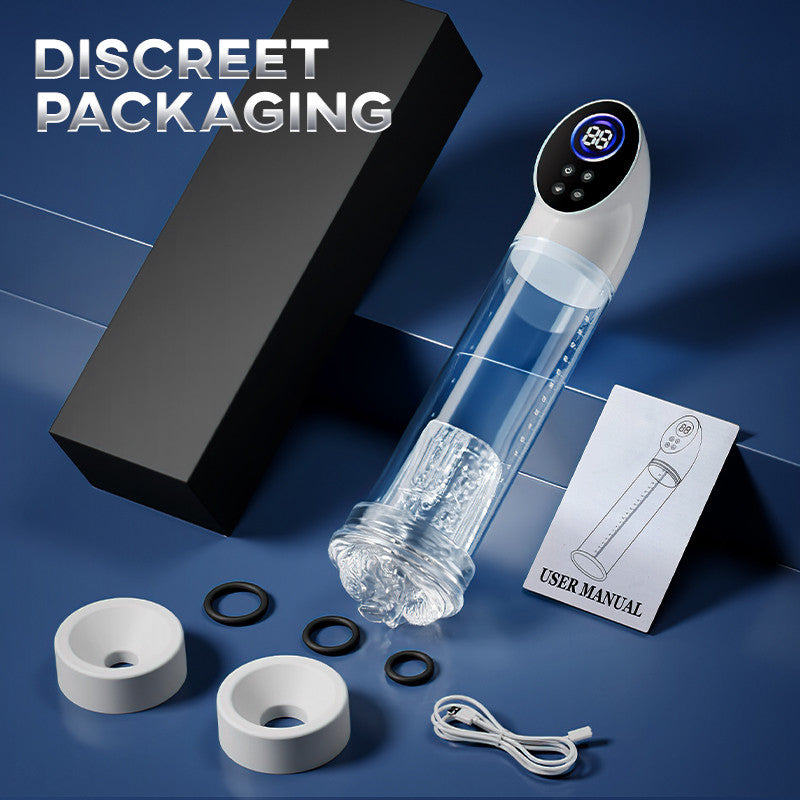 Arthur-6 Smart Suction Enlargement Pump with Transparent Sleeve,Includes 2 Silicone Sleeves & 3 Delay Rings Penis Pumps