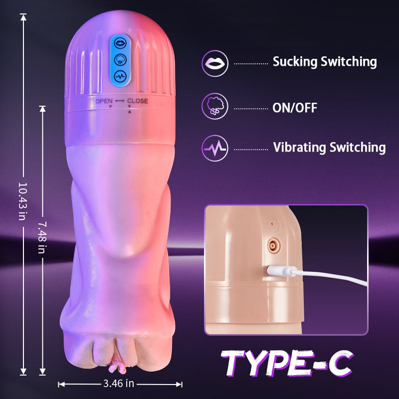 Beate - 5 Sucking Oral Swallowing 10 Vibrating Massage Training Male Stroker Masturbation Cup