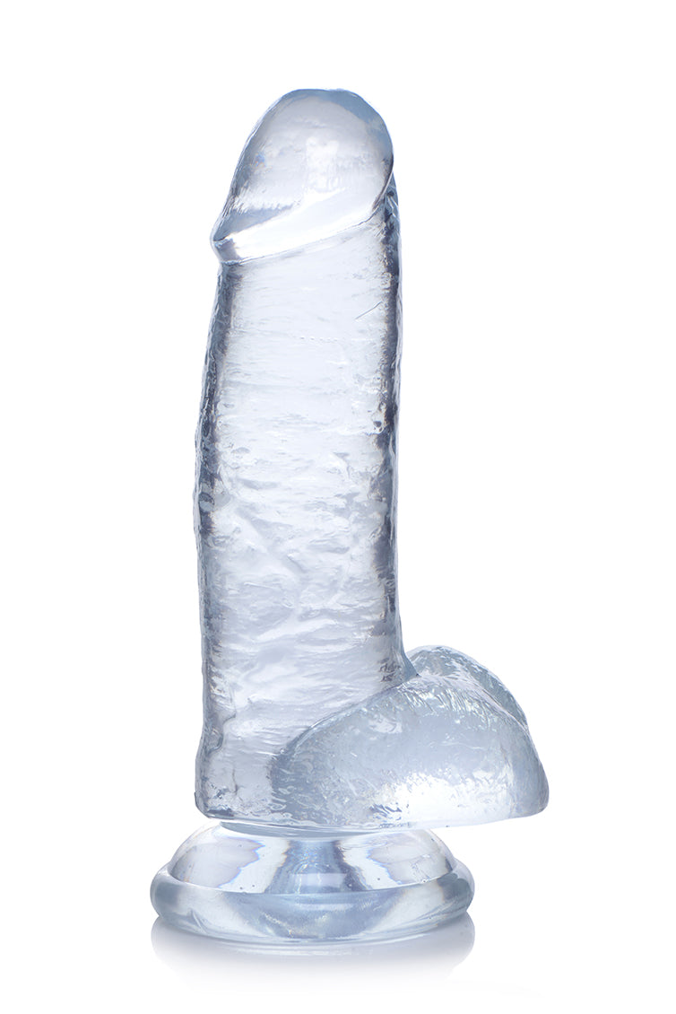 Jock C-Thru 7 Inch Clear TPE Dong with Balls and Suction Cup