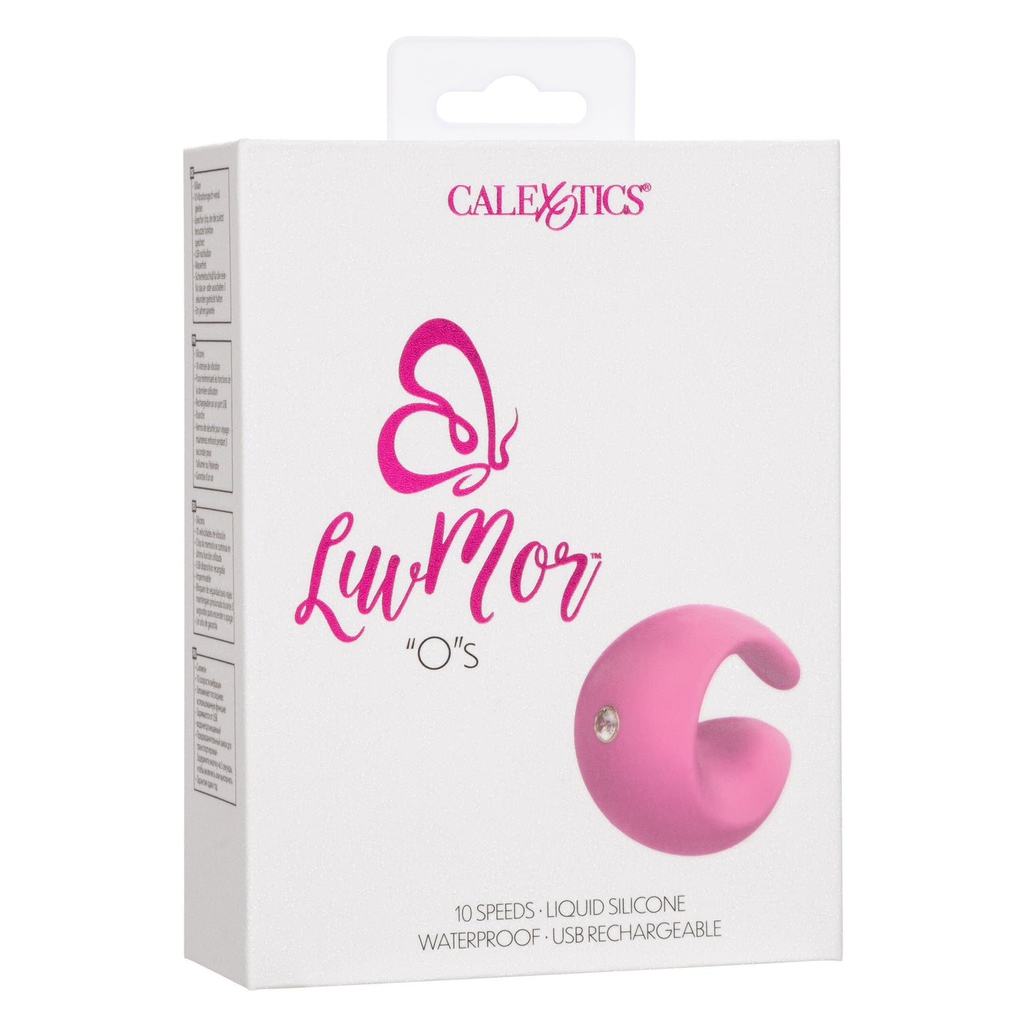 LuvMor "O"s Pink Mini Curved Massager with 10 Speeds, Liquid Silicone, Rechargeable, Waterproof