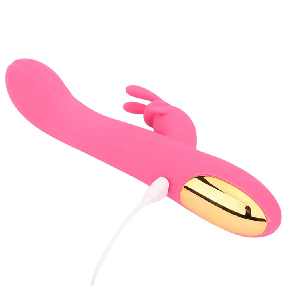 Intimately GG The GG Rabbit Vibe Bright Pink Food-Grade Silicone with Gold Accents