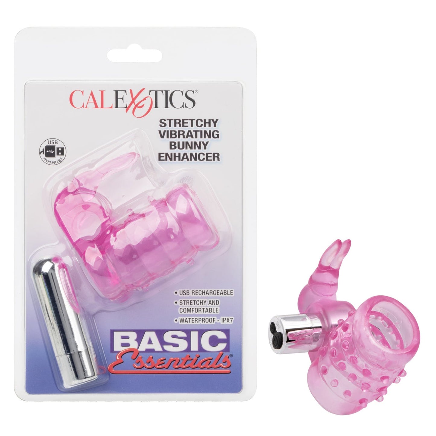 Basic Essentials Stretchy Bunny Vibrating Enhancer