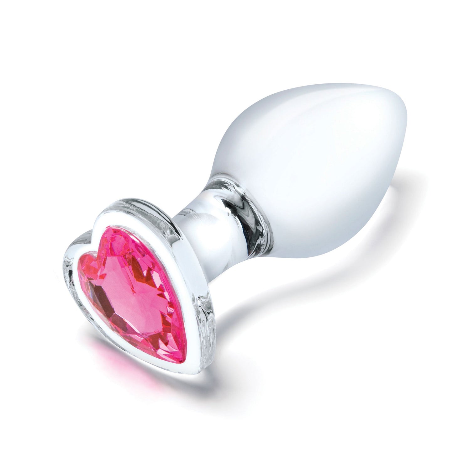 Glas 3 Inch 3.5 Inch 4 Inch 3PC Heart Jewel Clear Glass Anal Training Kit