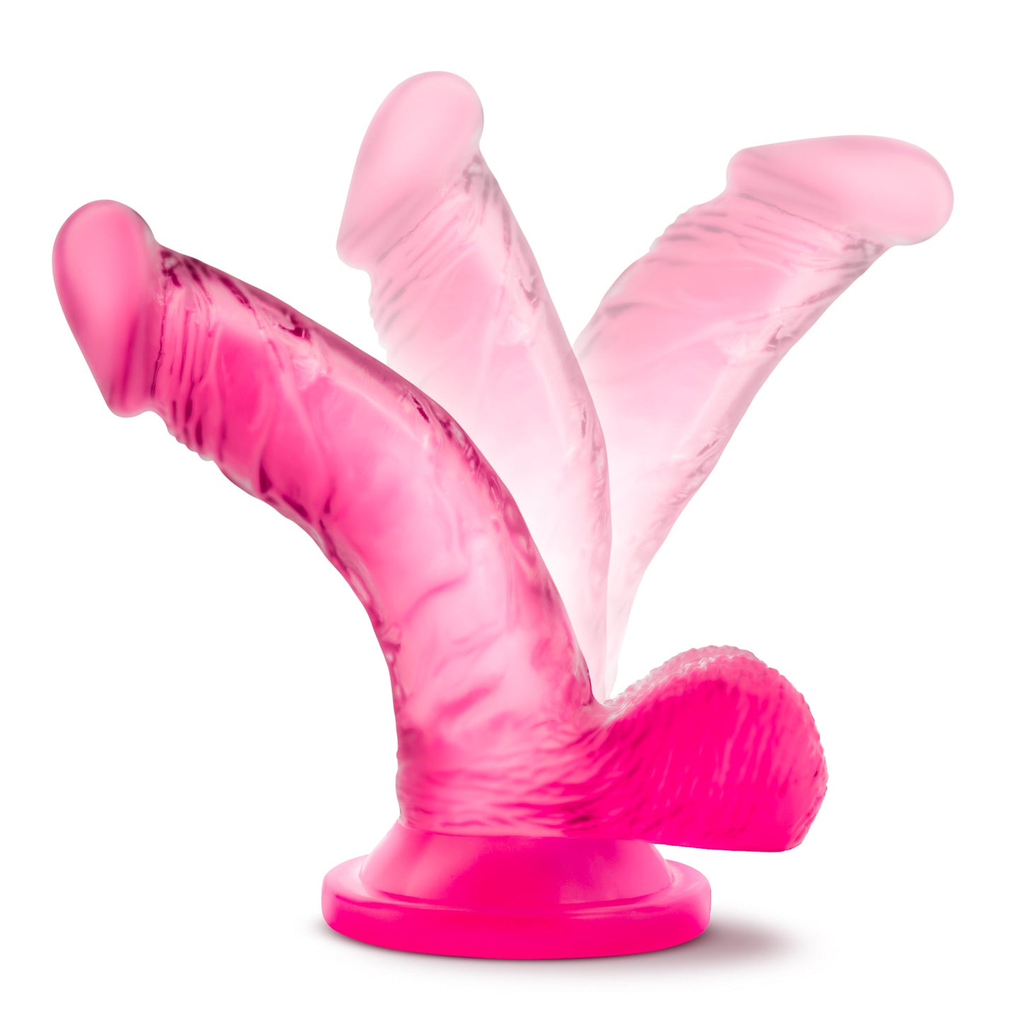 Naturally Yours 4 Inch Mini Cock Suction Base Dildo Pink