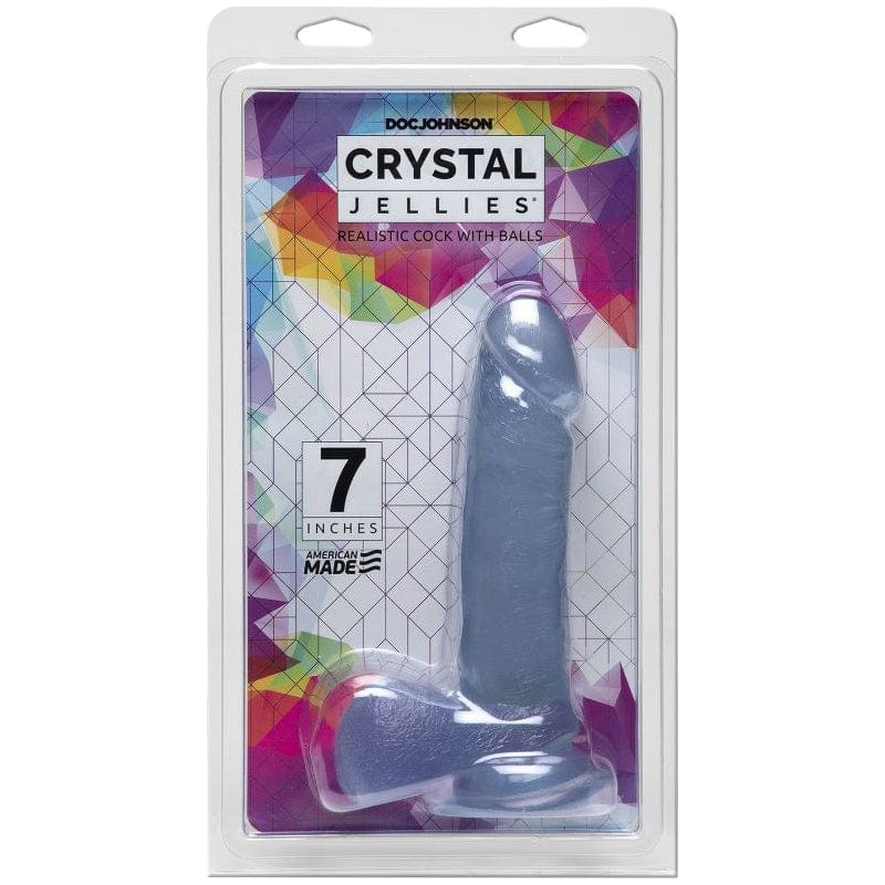 7 In Realistic Cock With Balls Clear for Hands-Free Fun