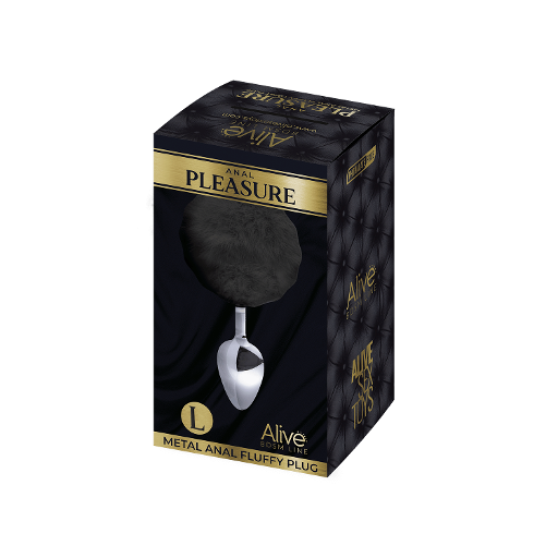 Alive Metal Fluffy Plug Black Large