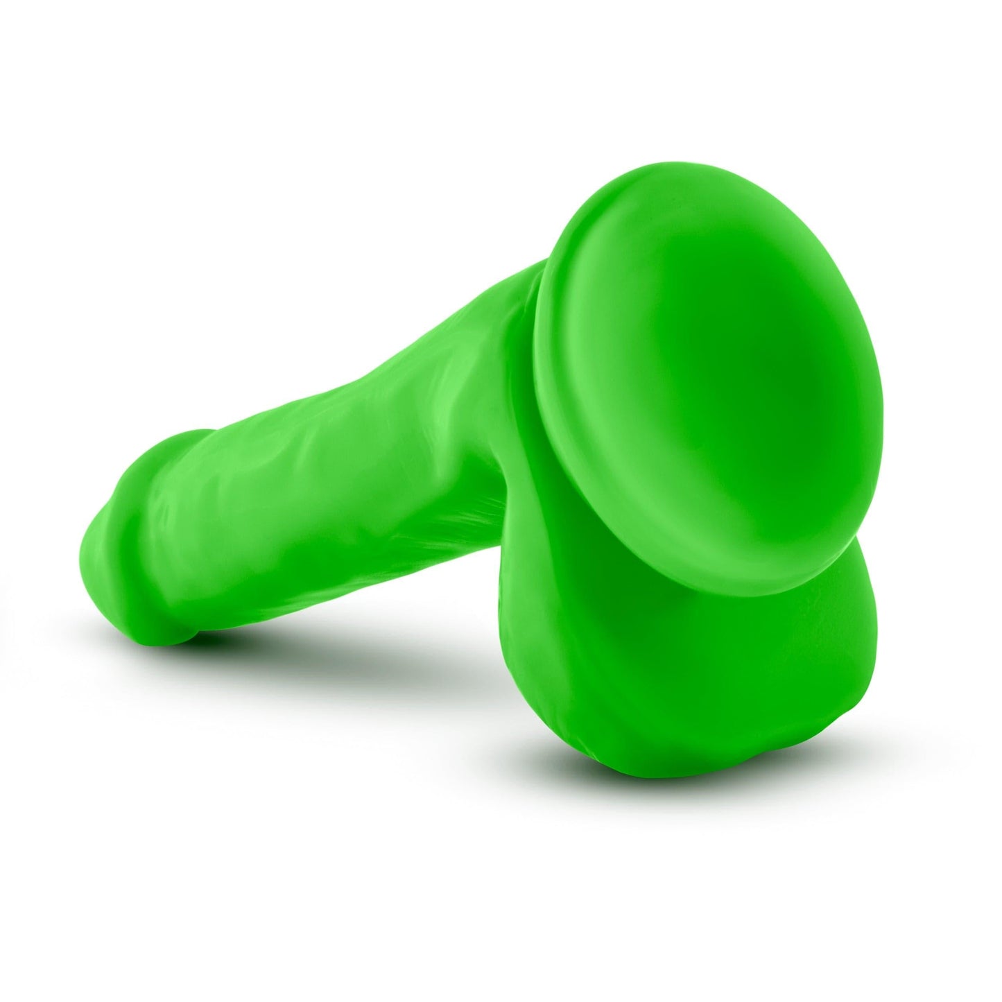Neo Elite 6 Inch Silicone Dual Density Cock with Balls Neon Green