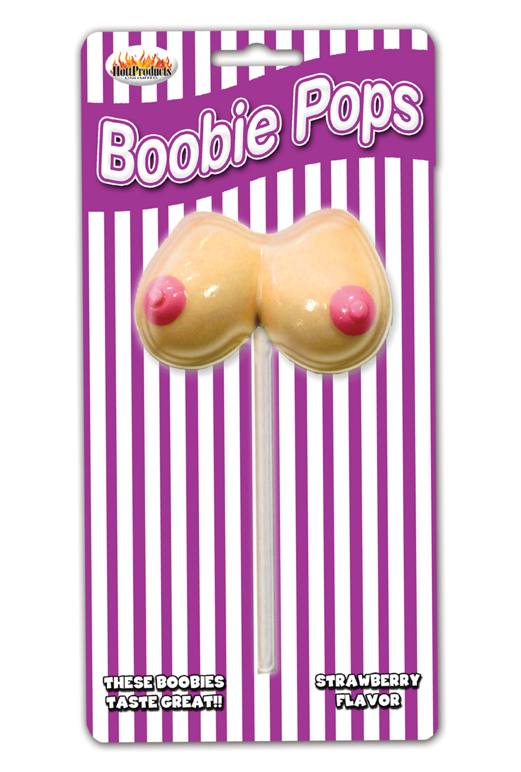 Boobie Pops Candy Strawberry – Novelty Boobie-Shaped Candy