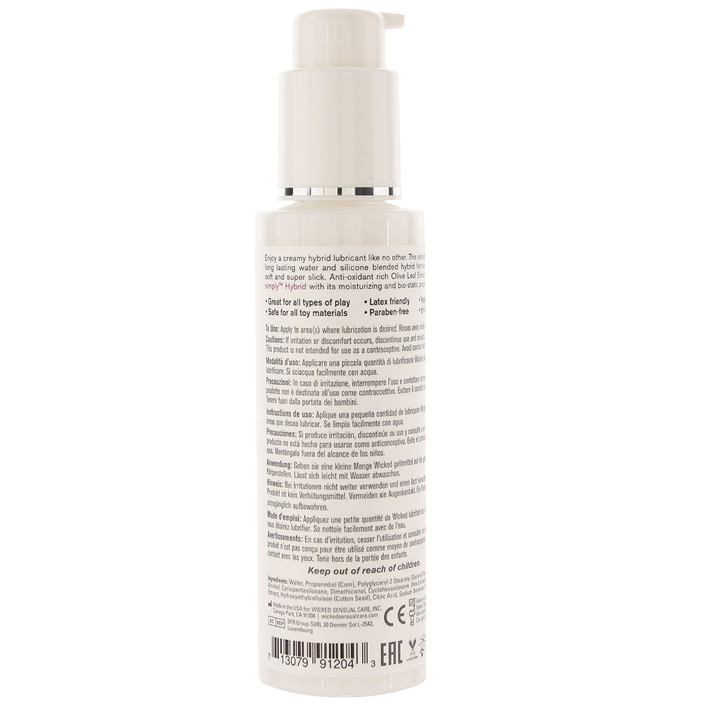 Simply Hybrid Lube 4oz / 120ml Lubes and Lotions > Hybrid Lubricants