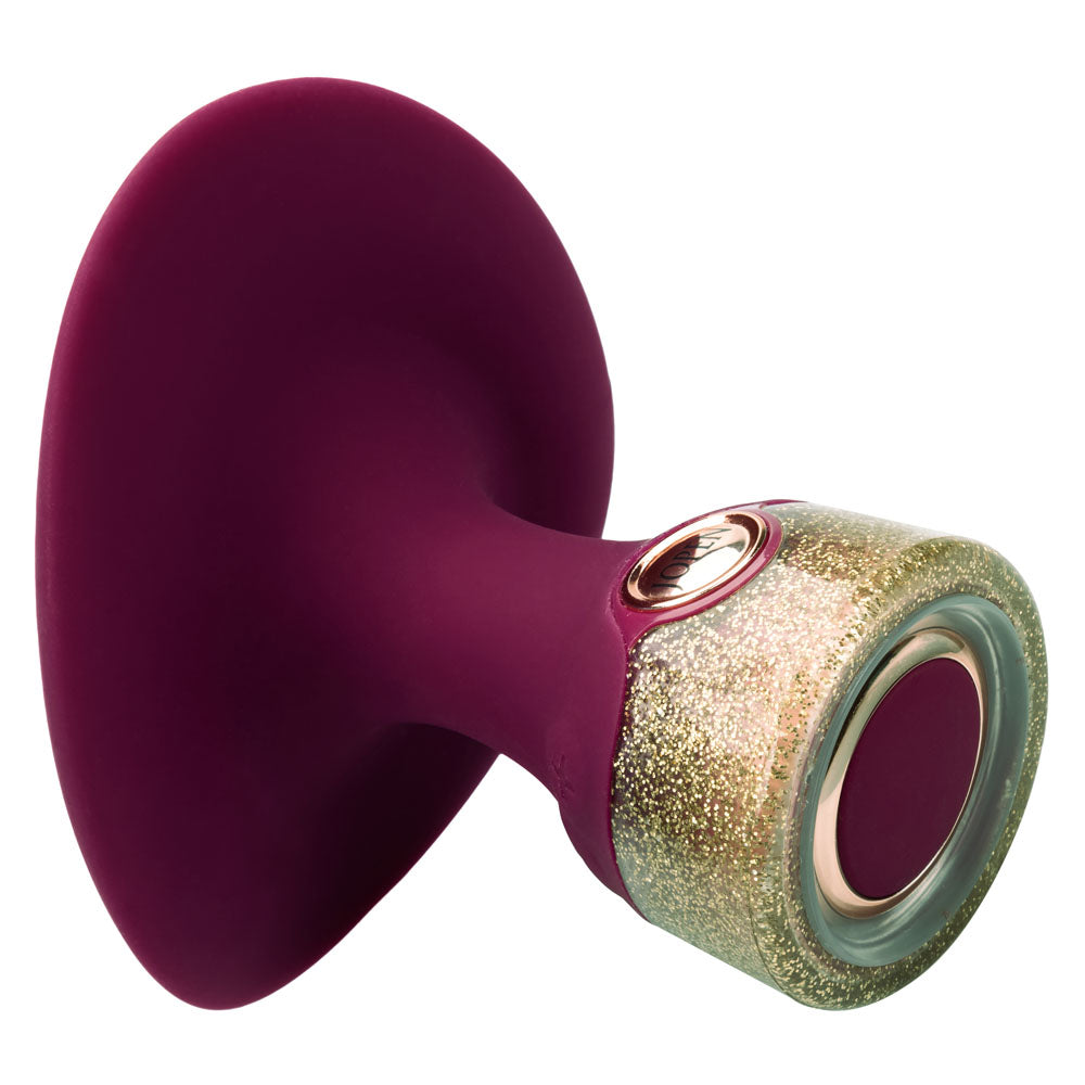 Jopen Starstruck Fantasy Burgundy Silicone Handheld Massager with Glitter Base and 35 Vibration Functions