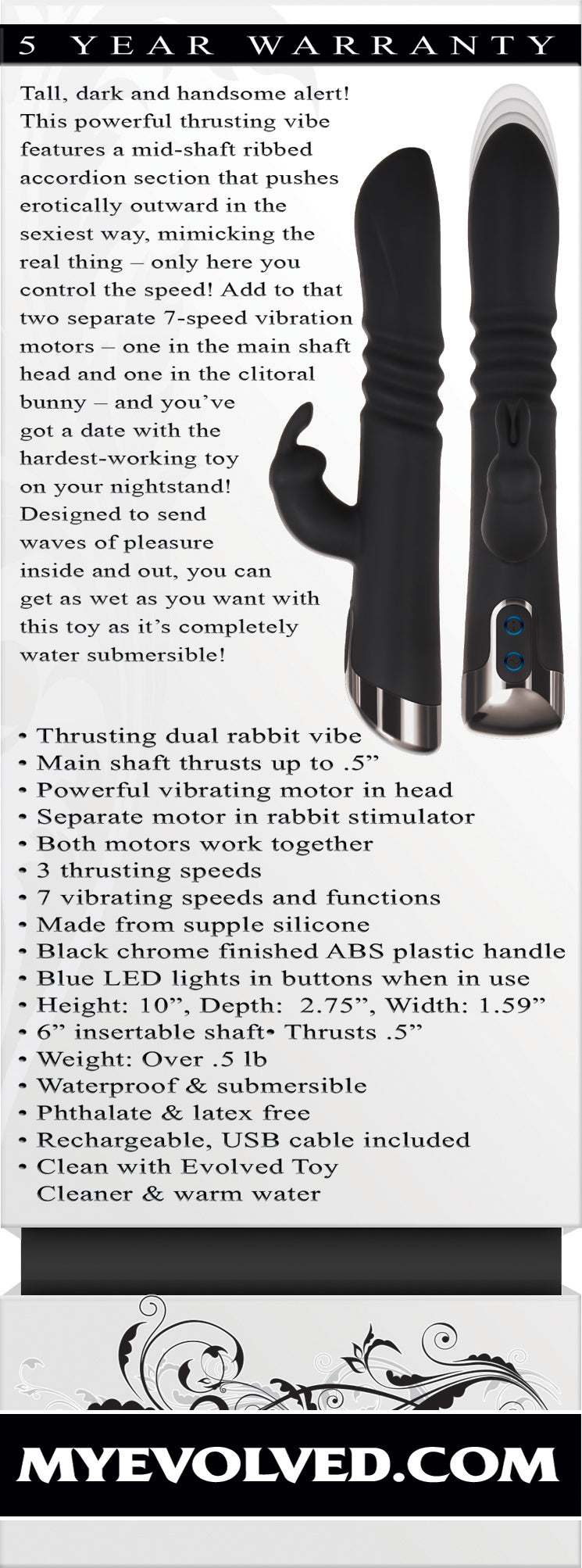 Evolved Rapid Rabbit 25.4 cm Thrusting Vibrator