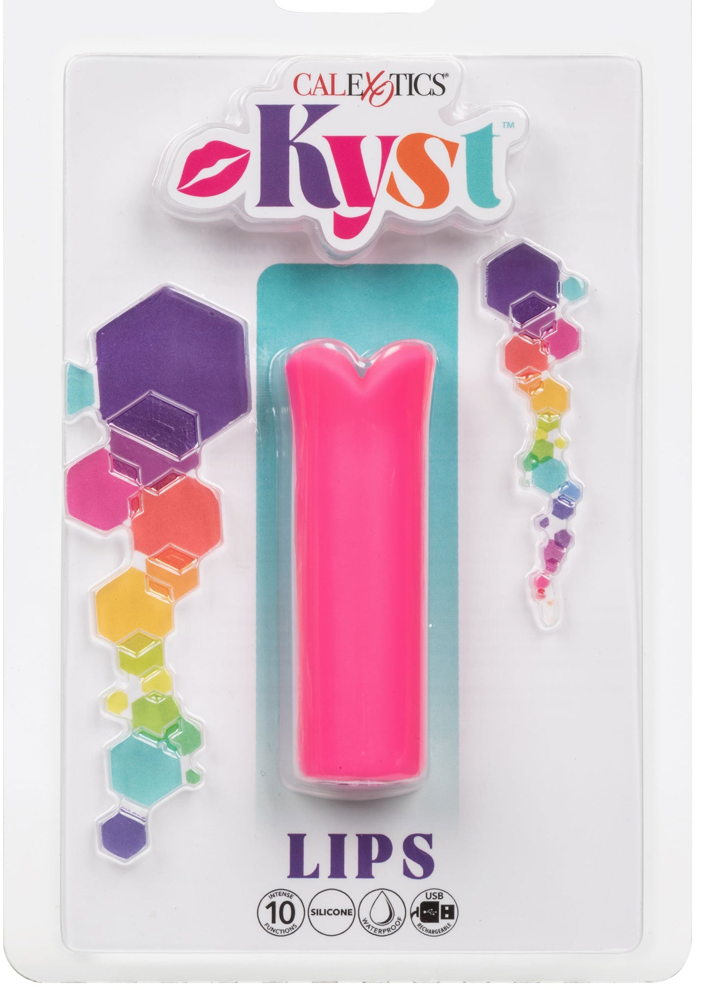 Kyst Lips Mini Massager Pink Silicone Bullet with 10 Vibration Functions