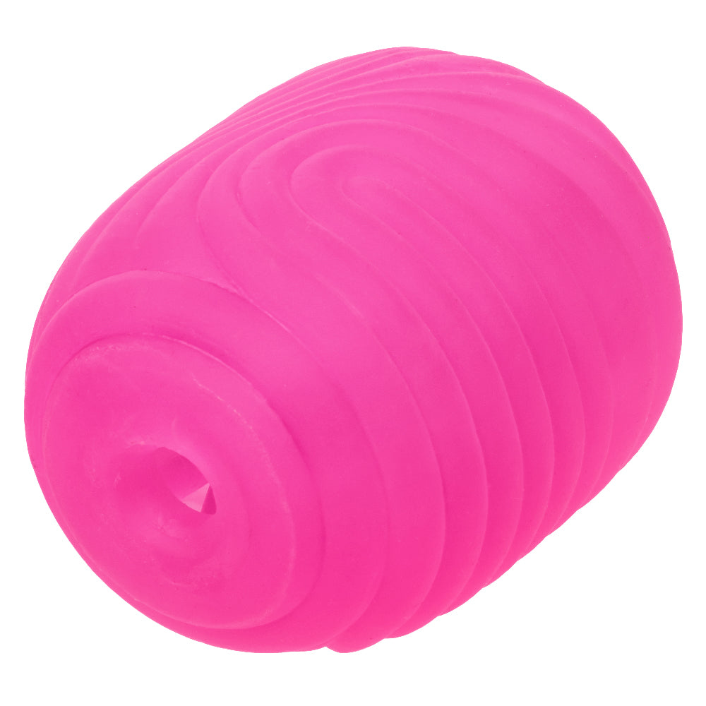 Pop Sock Textured Pink Soft Tight Stretchy Reversible Masturbator with Dual Sensations and Suction Closure