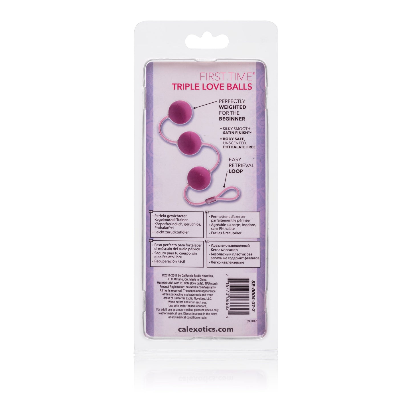 First Time Love Balls Triple Lover Pink Kegel Balls Set 1.25 Inch Each with Retrieval Loop