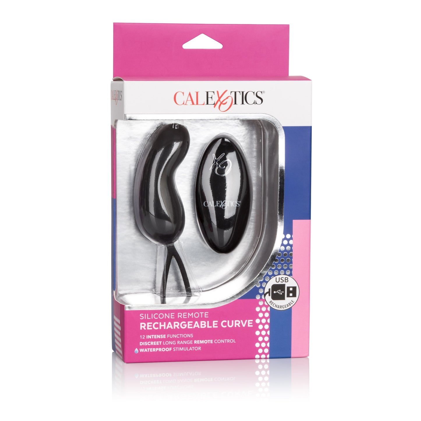 Silicone Remote Curve Mini Massager Black with 12 Vibration Modes and Waterproof Design