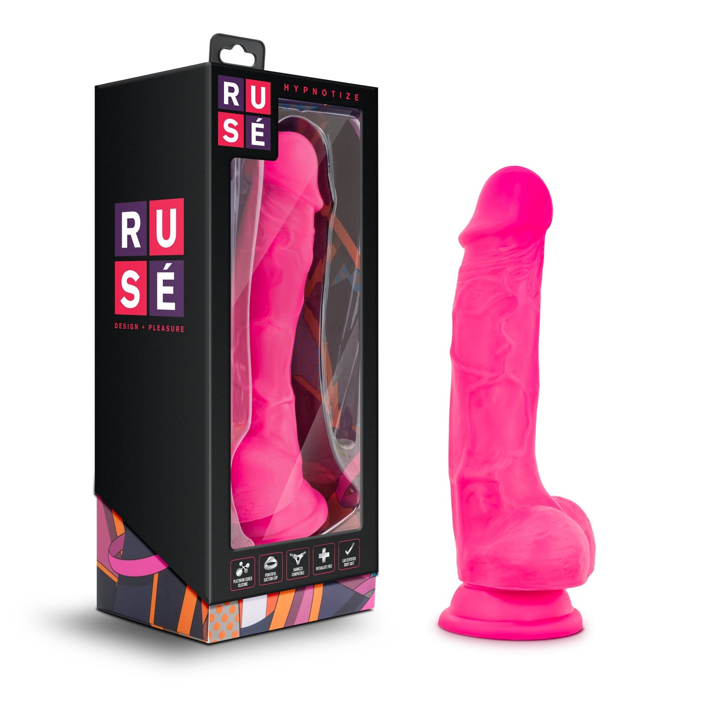 Ruse Hypnotize Hot Pink Dildo 7.5 Inch Length 1.5 Inch Width