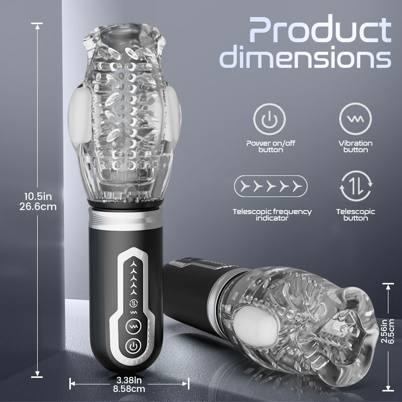 【Legs-Shaking】Amber - 5 Telescopic and Rotational 7 Vibration Realistic Lip and Mouth Touch Handheld Masturbator Masturbation Cup
