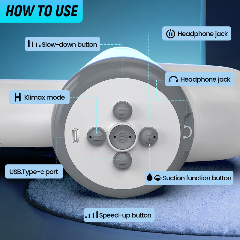 Acmejoy - Automatic Lubrication 8 Thrusting & Sucking Handheld Male Stroker Masturbation Cup