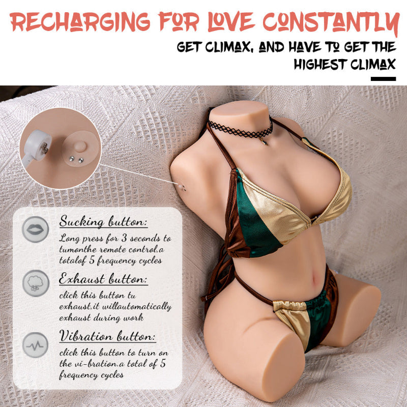 Jessie - 15.14lbs Sucking Vibrating Sex Torso love doll Masturbators