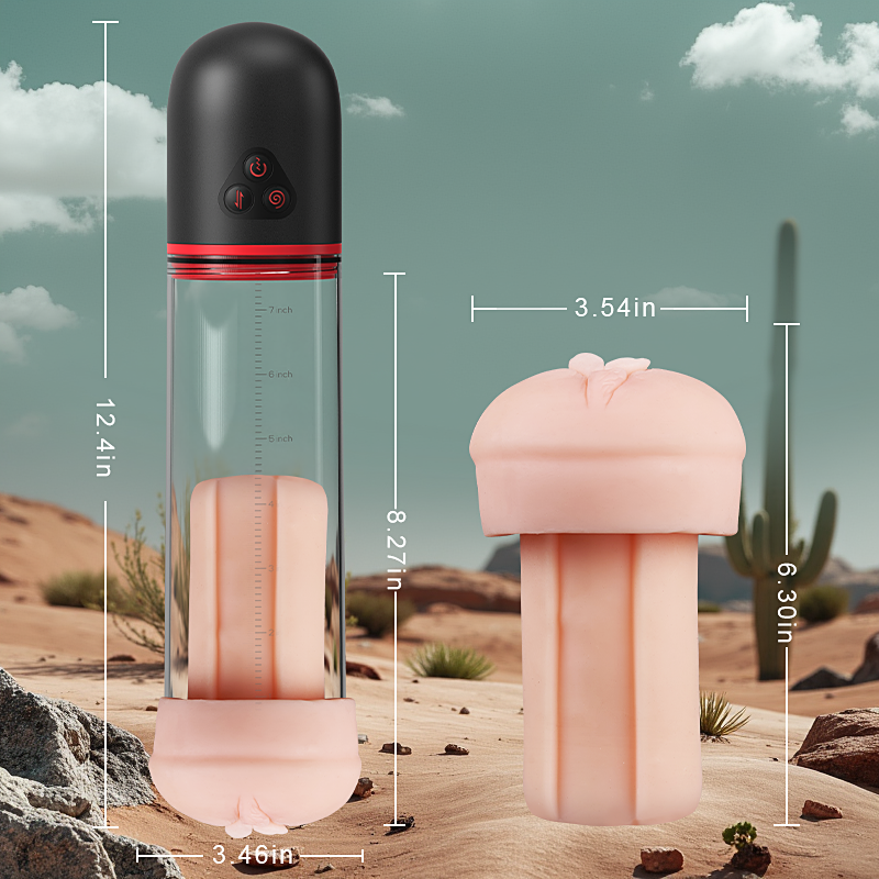 Acmejoy S-HANDE Pussy-Shaped Sleeve 3 Sucking 9 Vibrating Male Enlargement Pumps Penis Pumps