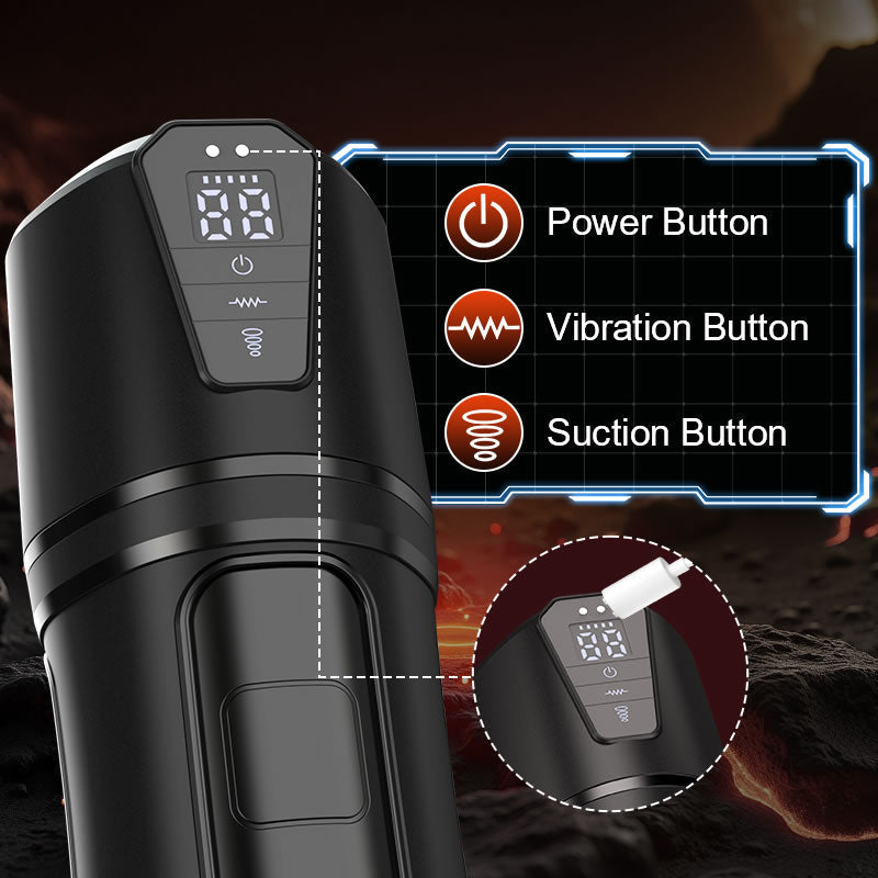 【Add to Cart & Order — Free Lube Included】Challenger - 10 Vibrations, 5 Suctions, Ultra-Realistic Vagina, Simulated Masturbator Masturbation Cup