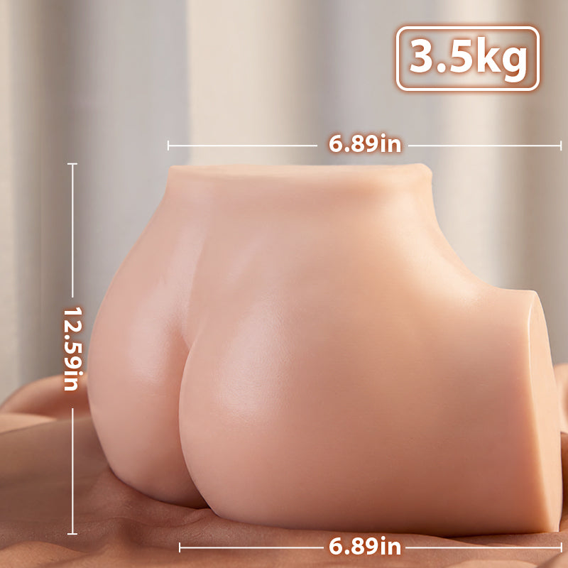 Kayla - 7.7 lbs Realistic Butt Tempting Curvy TPE Hip with Dual Openings, Supine Position & Skin-Like Soft Touch Masturbators