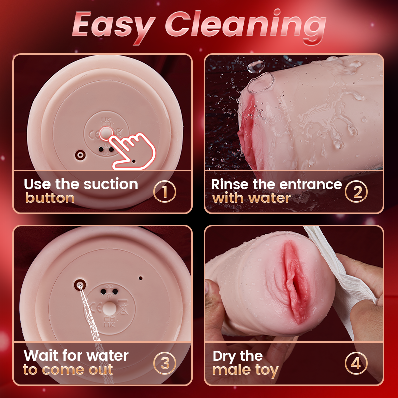 Acmejoy - Realistic Vagina Sucking Vibrating Male Stroker Masturbator Masturbation Cup