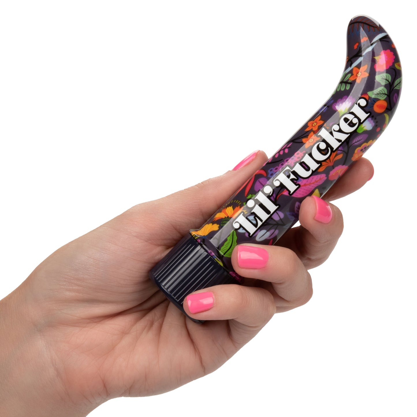 Naughty Bits Lil' Fucker Mini G-Spot Vibrator 4.25 Inch Waterproof with Floral Design