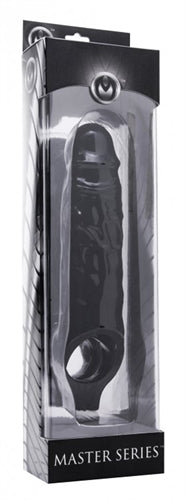 Mamba Black Penis Extender Sleeve with Sensation Nodes Ring