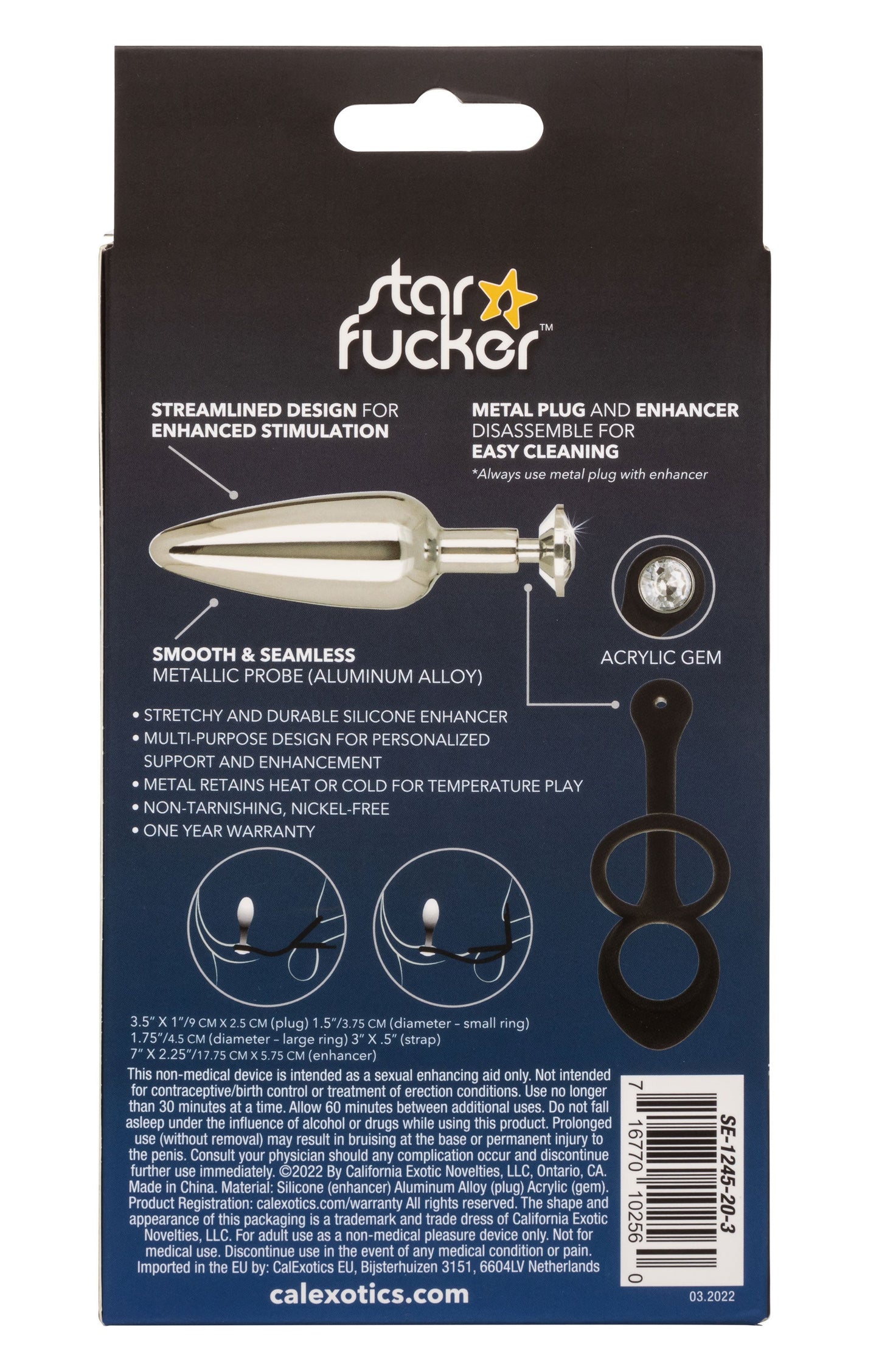 Star Fucker Anal Plug And Adjustable Silicone Cock Ring