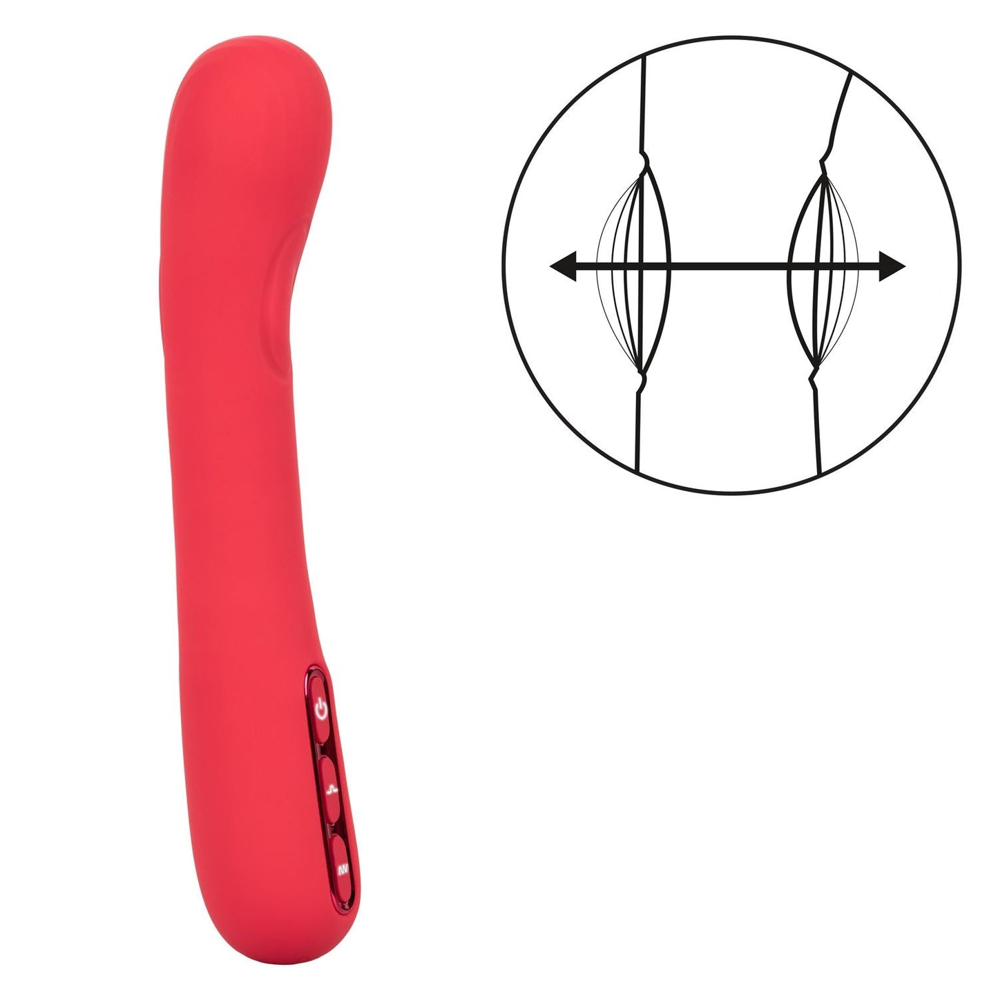Throb Thumper Red Premium Silicone Massager with Dual Thumping Pads and 3-Speed Vibration