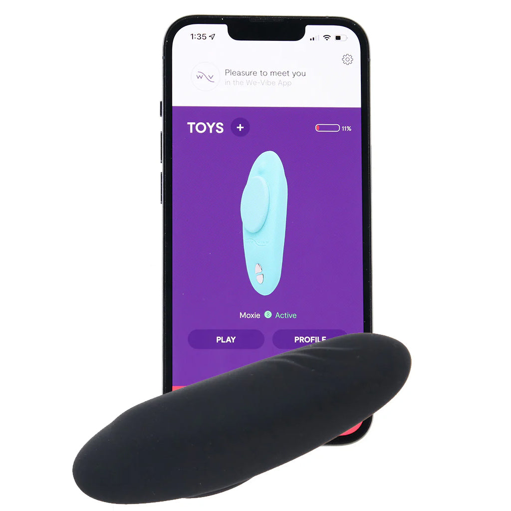 We-Vibe Moxie+ Wearable Clitoral Vibe in Satin Black Vibrators > Wearable & Panty Vibrators