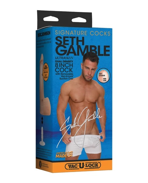 Seth Gamble Ultraskyn Cock – 8 Inch Dual Density Removable Suction Cup Dildo