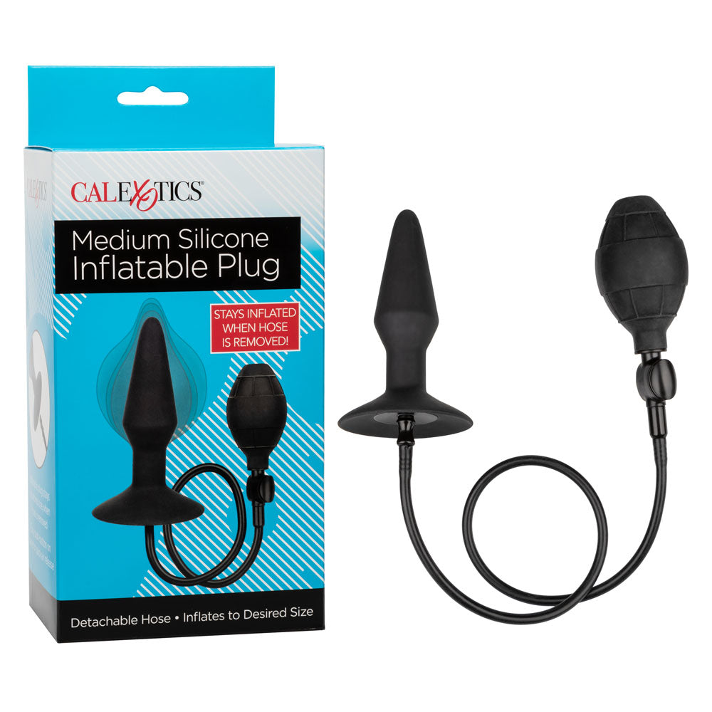 CalExotics Medium Silicone Inflatable Plug – Inflatable Anal Plug with Detachable Hose