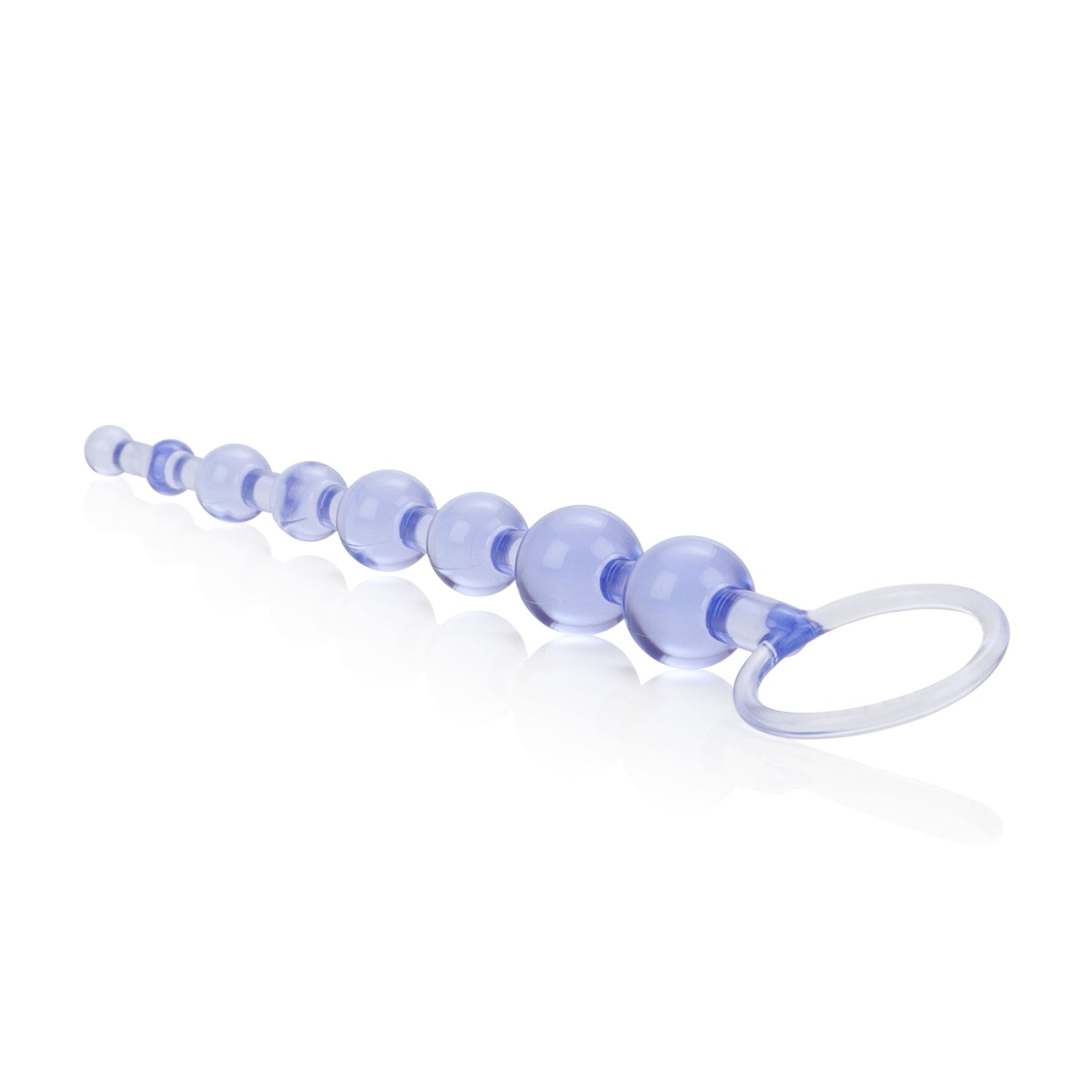 First Time Love Beads Purple Slim Graduated Flexible Anal Beads with EZ Retrieval Ring