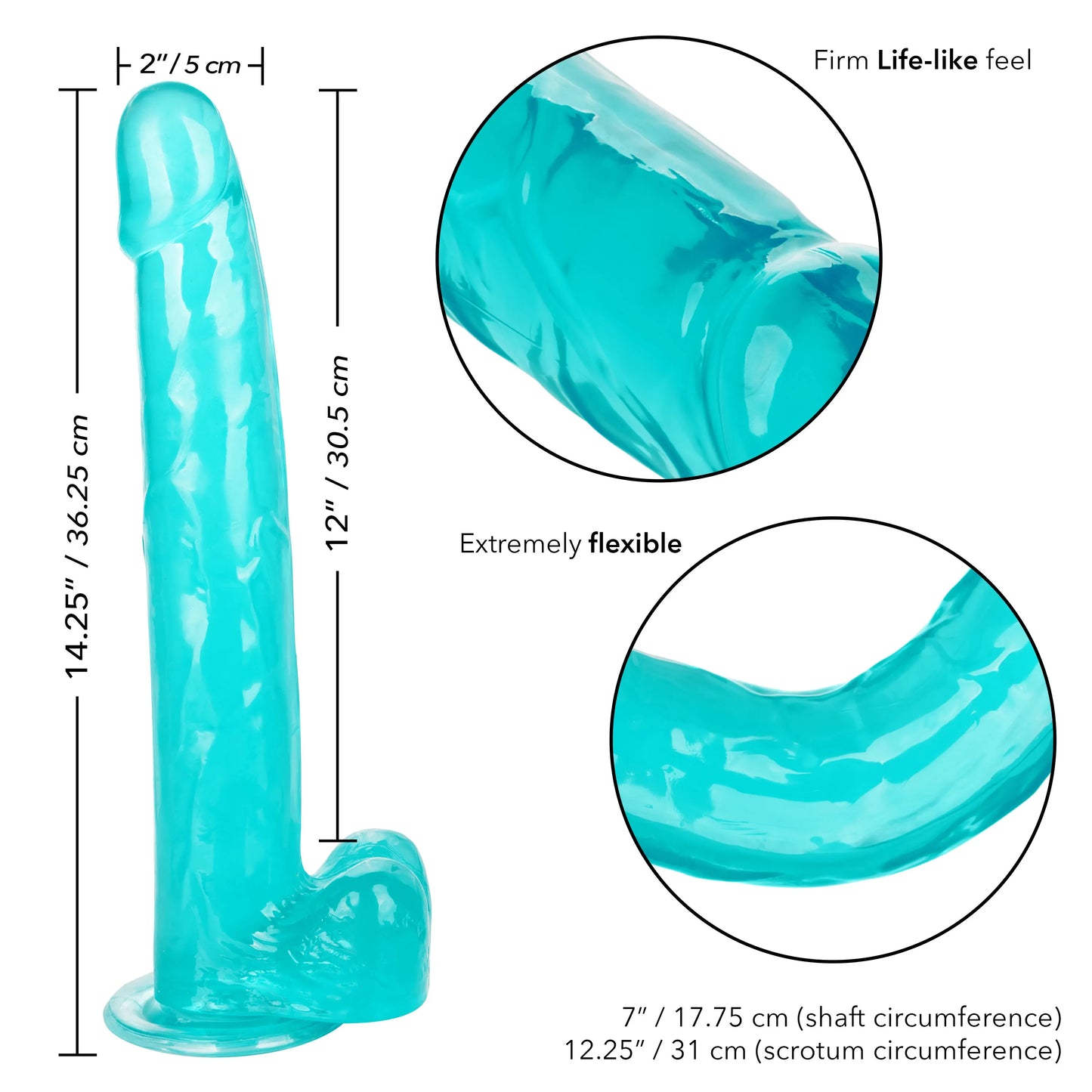 Size Queen 12 Inch Realistic Dildo – Firm 30.5 Cm Dildo
