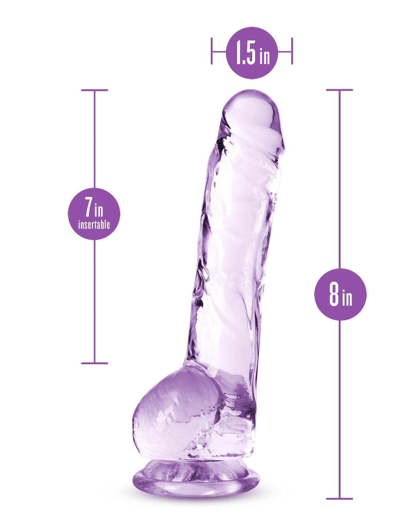 Naturally Yours 8 Inch Crystaline Dildo Amethyst