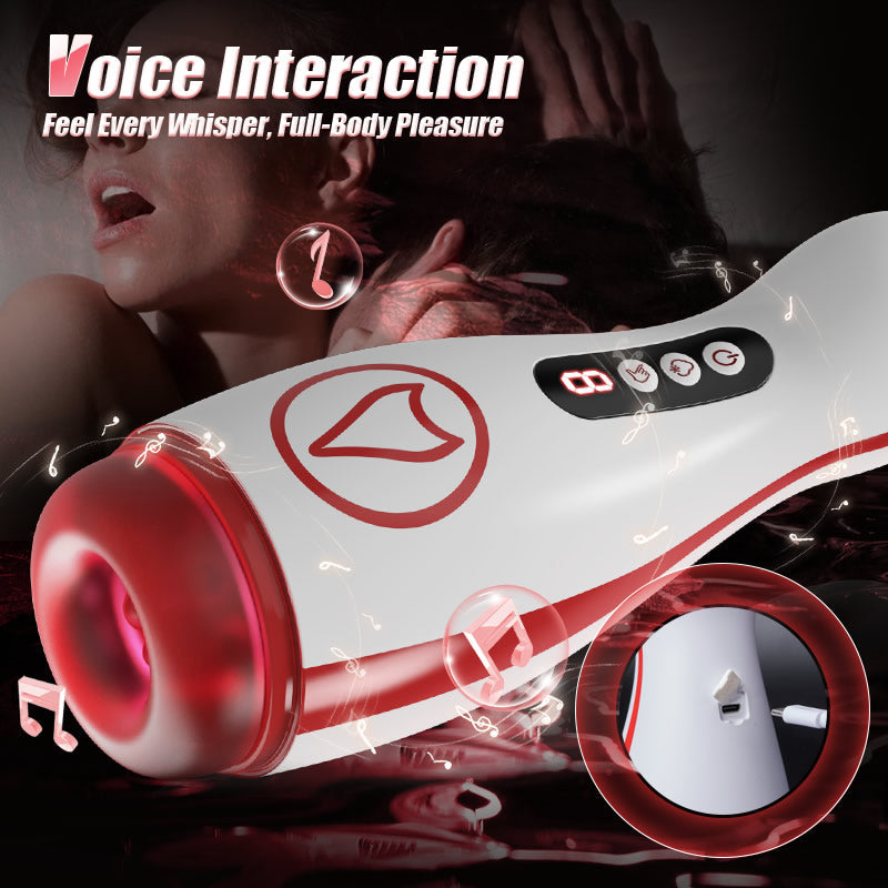 Valeria - 7 Suction Vibrations Voice Moans Masturbator Immersive Interaction Male Stroker Masturbation Cup