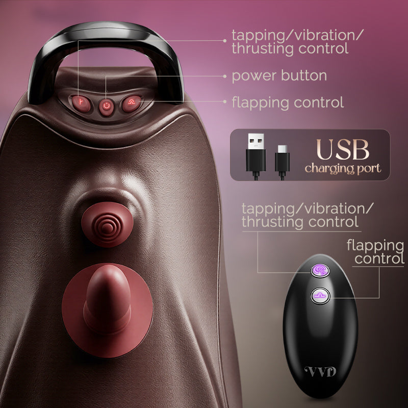 VVD Rider Air Riding Sex Machine - Thrusting Piston Dildo with Dual Vibrating Attachments | Hands-Free Cowgirl Style Dildos