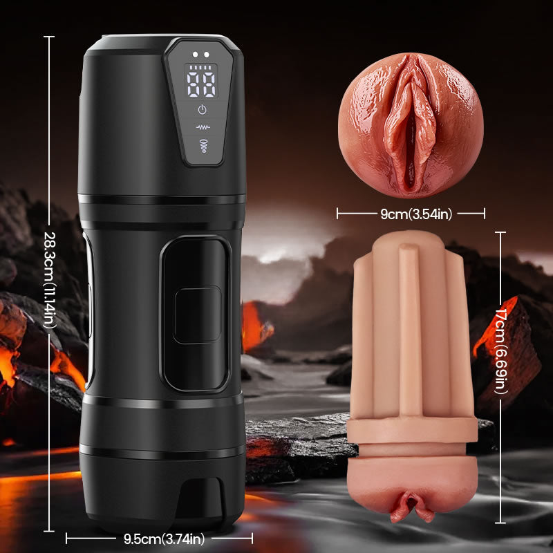 【Add to Cart & Order — Free Lube Included】Challenger - 10 Vibrations, 5 Suctions, Ultra-Realistic Vagina, Simulated Masturbator Masturbation Cup