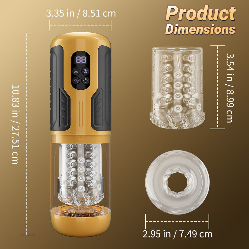 CREAMPIE - 5 IN 1 Licking Massage Thrust Rotation Vibrating Burst Stroker Masturbation Cup