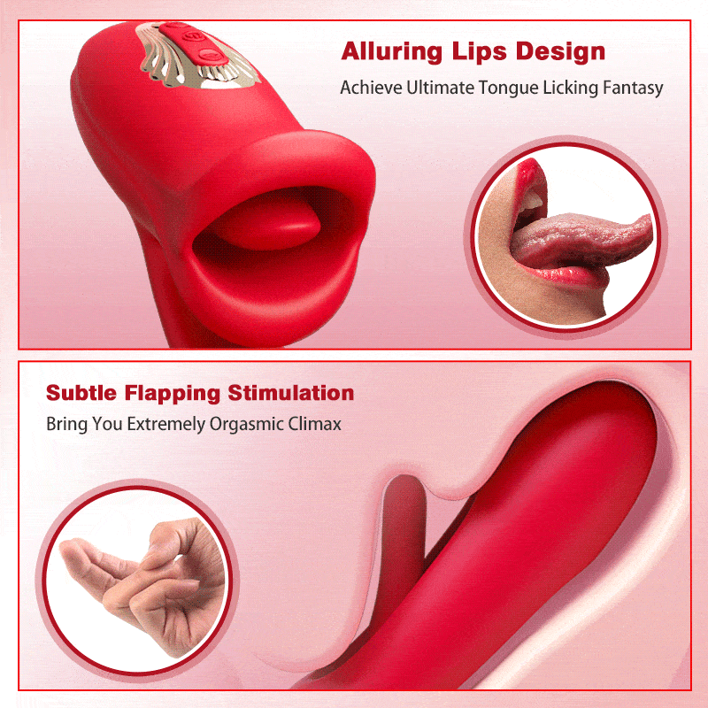 Bisou - Shaped Biting Soother with Vibration & Flapping Vibrators