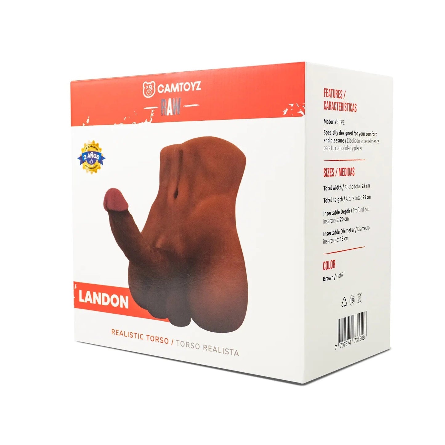 Raw Realistic Torso Landon – Soft-Touch Masturbator Torso