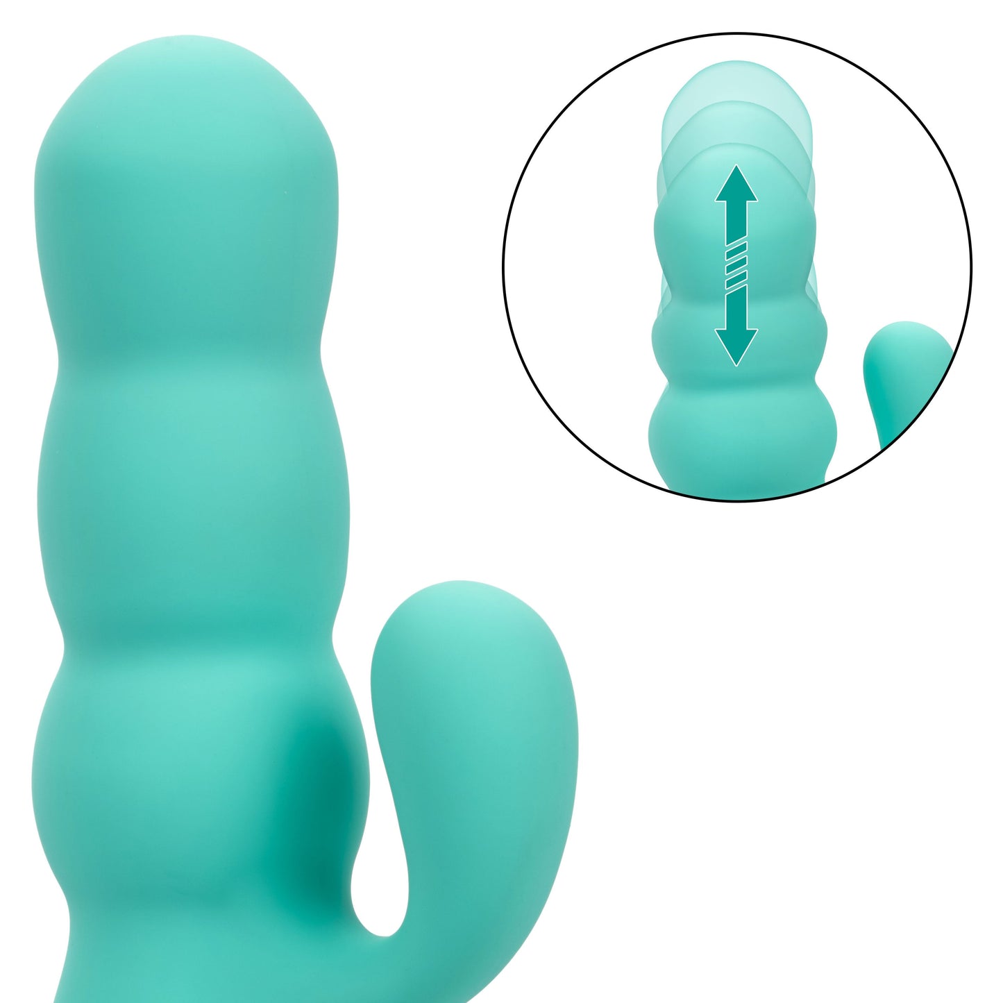 California Dreaming Del Mar Diva Teal Silicone Dual Motor Massager with 10 Vibration Functions =