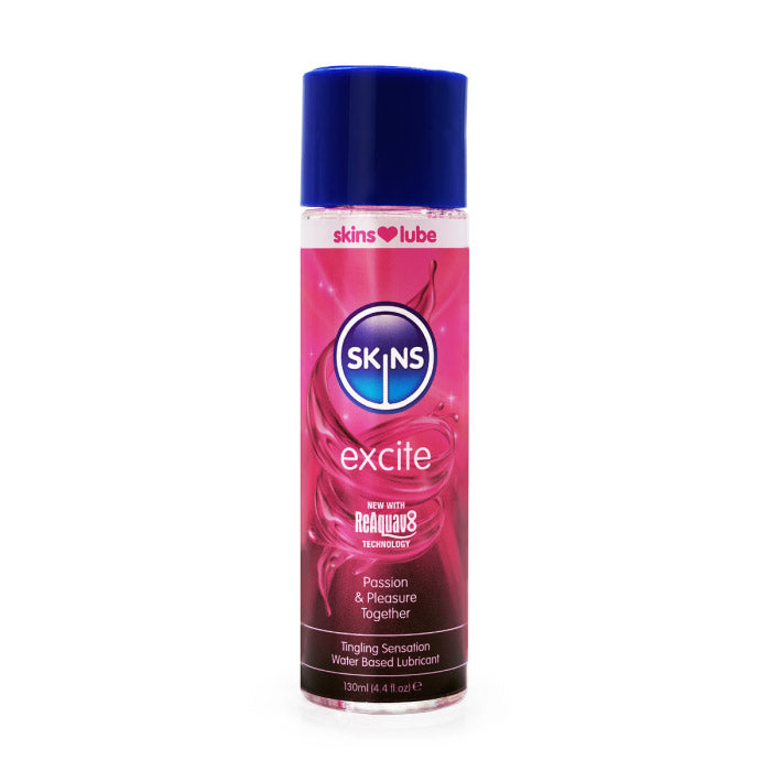Skins Excite Tingling Water-Based Lubricant – 4.4oz Personal Lubricant