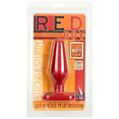 Red Boy Medium Butt Plug (Red) – Firm Phthalate-Free Butt Plug