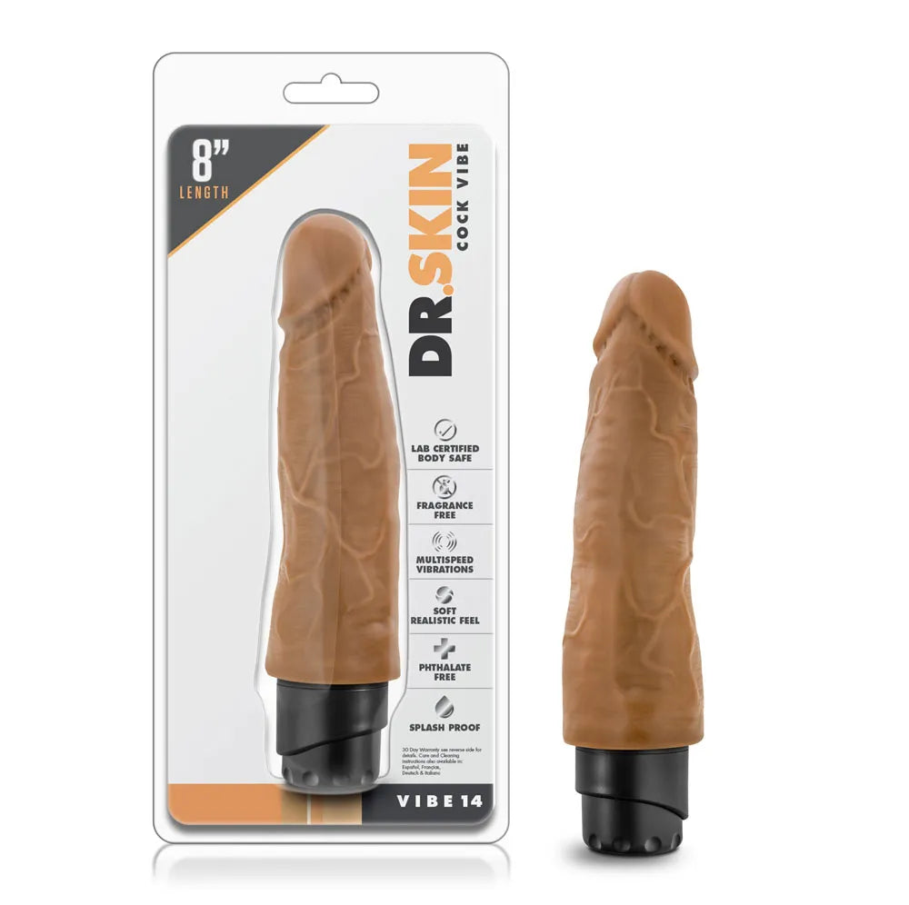 Dr. Skin Cock Vibe 14 – 8 Inch Splashproof Vibrating Cock