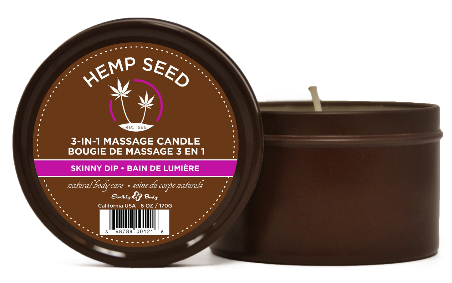 Hemp Seed 3-In-1 Massage Candle 170g Skinny Dip Vanilla & Fairy Floss