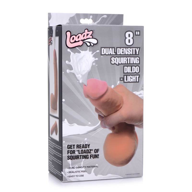 8in Dual Density Squirting Dildo w Balls Reservoir - Realistic Feel